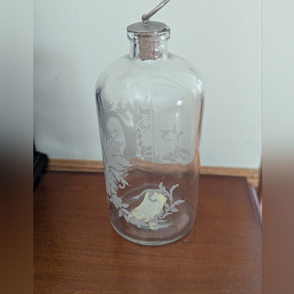 Vintage Shafford Etched Glass Apothecary Jar Portugal - Picture 4 of 5